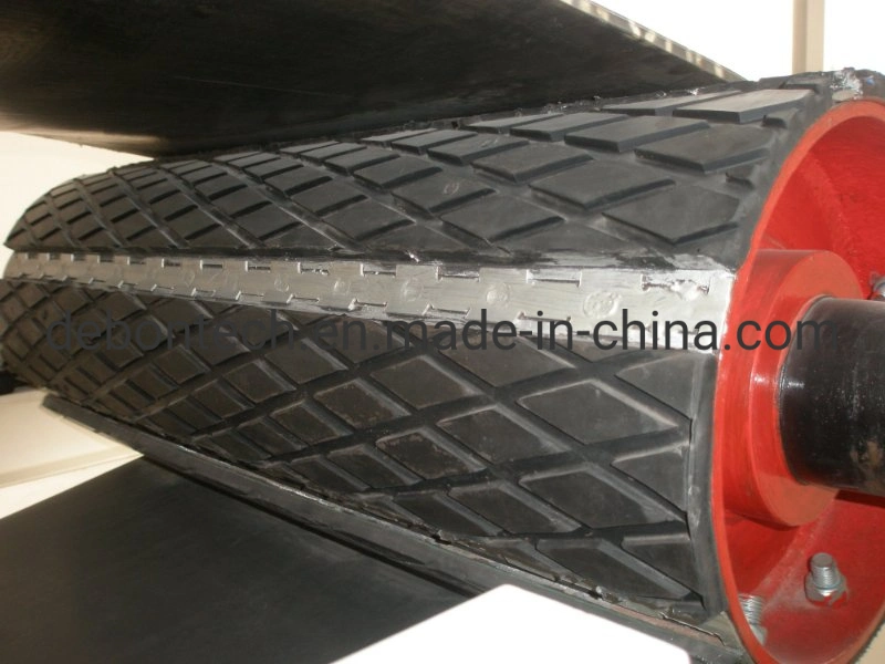 Rubber Coated Drum Pulley Vulcanized Pulley Lagging Conveyor Roller Pulley Lagging Rubber